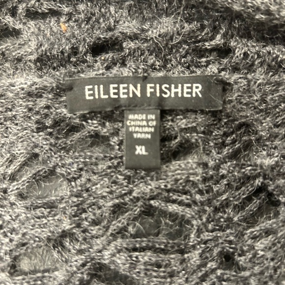 Eileen Fisher Gray/Blue Wool & Mohair Coat Length Cardigan Size Extra-Large - Picture 5 of 7